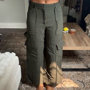 Zara Khaki Green Cargo Pants